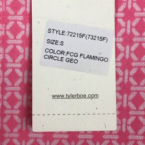 Tyler Boe Cindy Dress Retro 70s Pink White Flamingo Circle Geometric Mini sz S - Picture 9 of 9